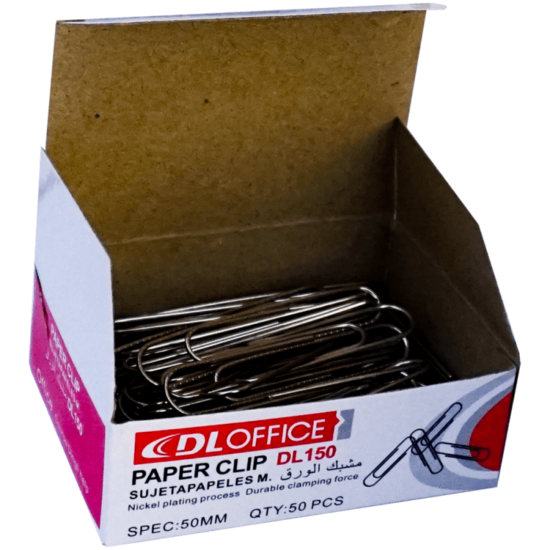 Set 50 agrafe birou pentru organizarea documentelor, din metal cromat, 50 MM